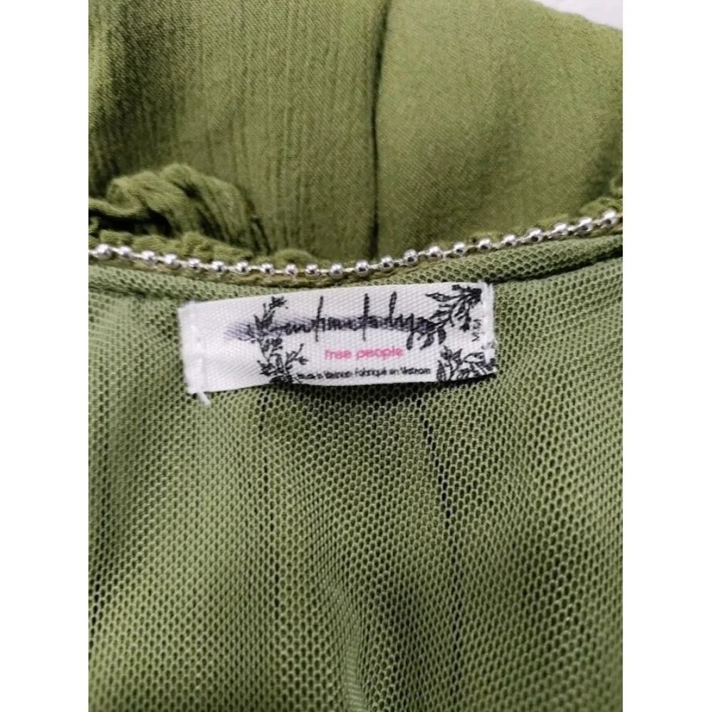 Free People Sleeveless Whimsy Raw Hem Mini Goth Artsey Gauzy Festival Dress M - Picture 10 of 10